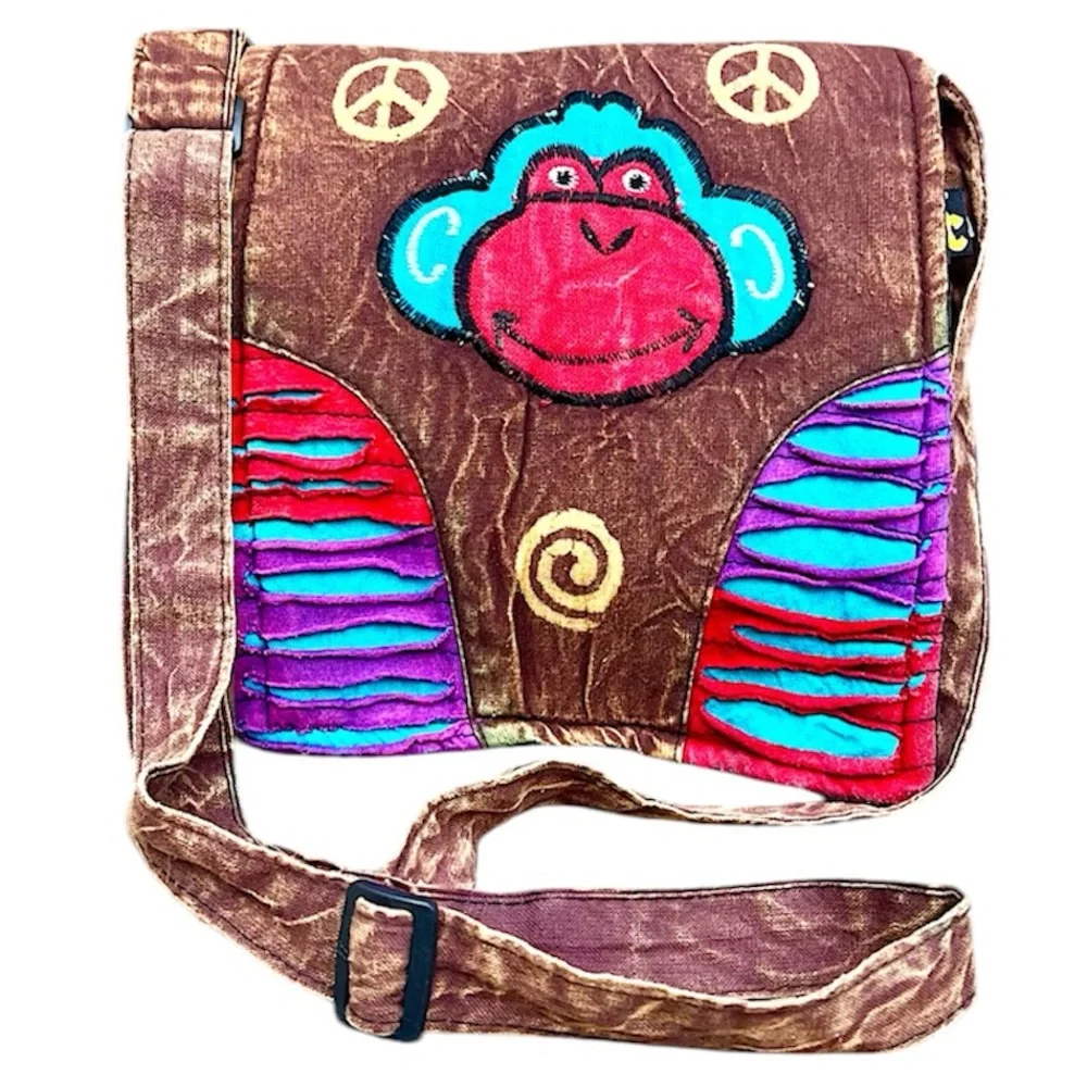 - Karma Circle Boho Monkey Distressed Crossbody Bag! NEW!